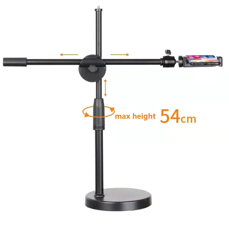 Tabletop Tripod & Overhead Phone Mount for Smartphones & DSLR