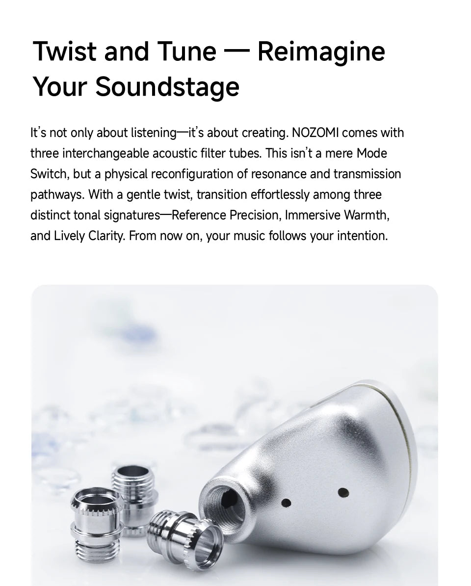 CVJ NOZOMI In-Ear Earphones 2DD+1PD New Planar 3 Unit HIFI Earbuds Interchangeable Panel Nozzle (Anime Collaboration)