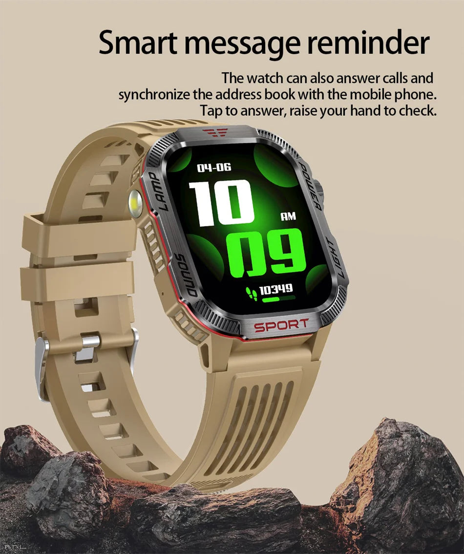 2026 Military Smart Watch with GPS Compass Waterproof Bluetooth Call Functionality And GPS Sport Tracker for Outdoor Activities