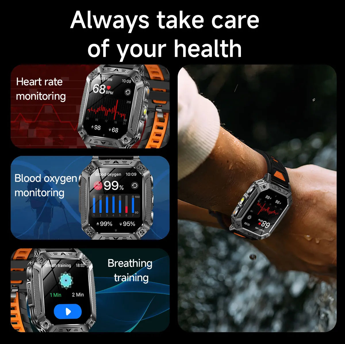 TANK Ultra 2026 1400mAh Military GPS Smart Watch Men 200Day Standby Rugged Tactical Watch 10ATM Diving SOS Satellite Alert Clock