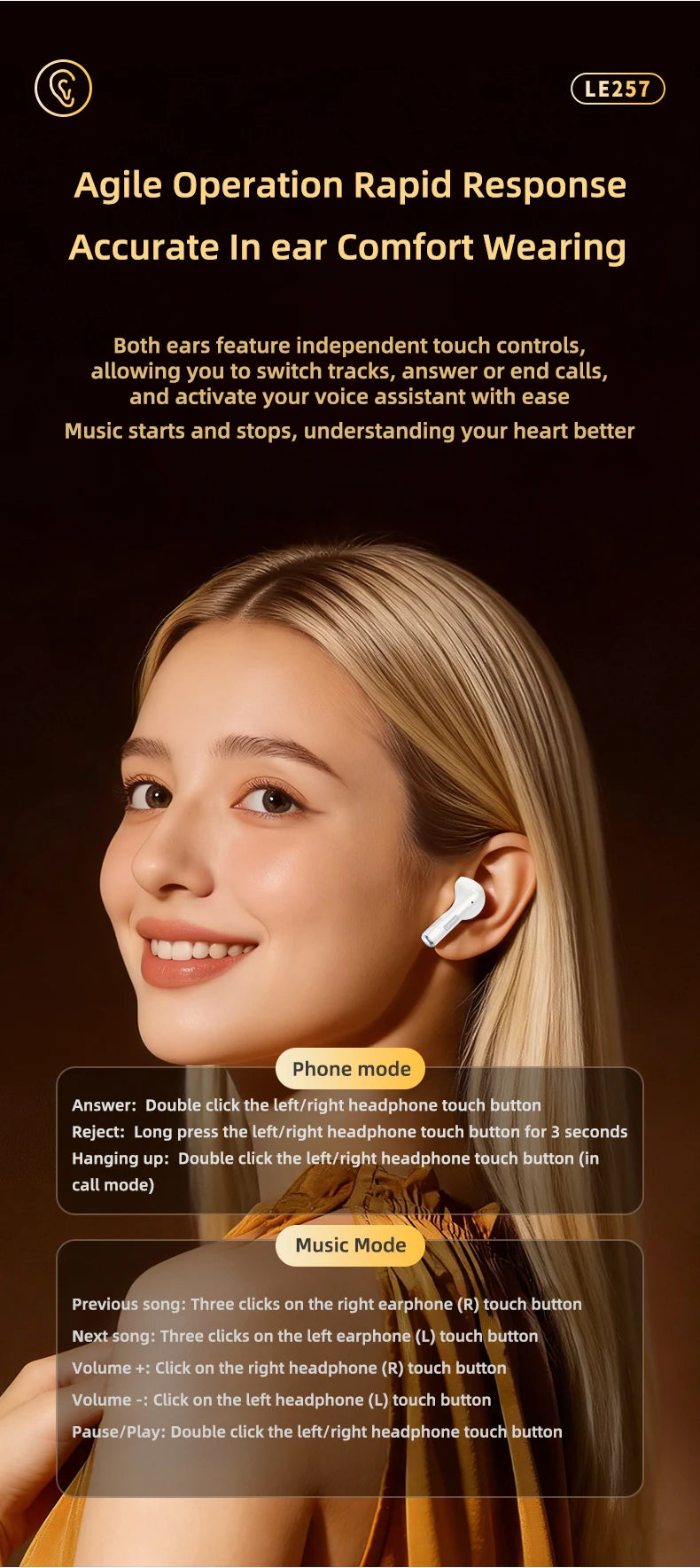 Lenovo Headphones TWS Wireless Bluetooth 6.0 HiFi Sound ENC Call Noise Reduction Earphones Gaming Sports Headset With Mic New