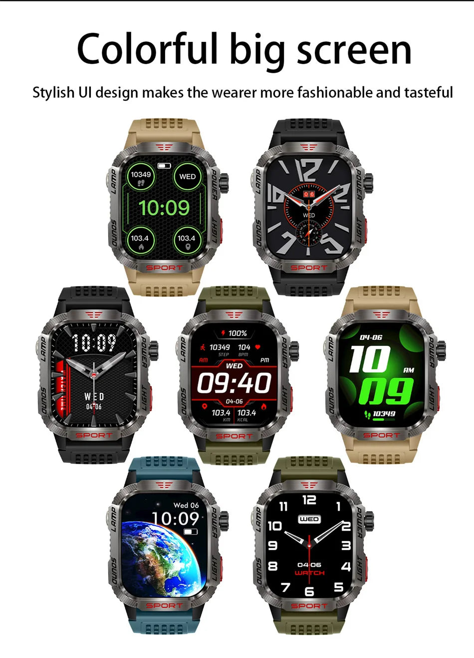 2026 Military Smart Watch with GPS Compass Waterproof Bluetooth Call Functionality And GPS Sport Tracker for Outdoor Activities