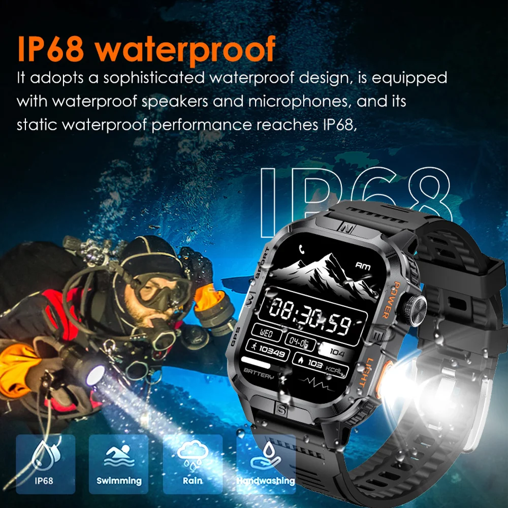 2.01-HD AMOLED GPS Smart Watch 3ATM Waterproof Built-in Dual-band GNSS Altitude Compass Military Sport Smartwatch Men 2025 New