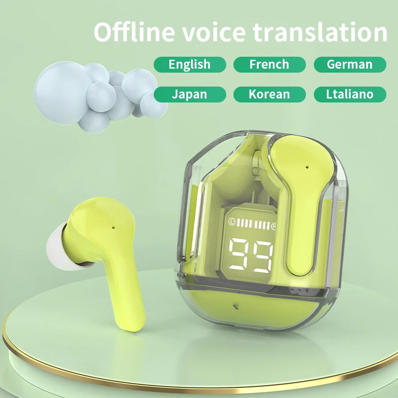 GREATWALL AI Translator Earbuds – Wireless Bluetooth 5.3 Earphones with Noise Reduction, HD Sound & Real-Time Translation for Travel & Fitness
