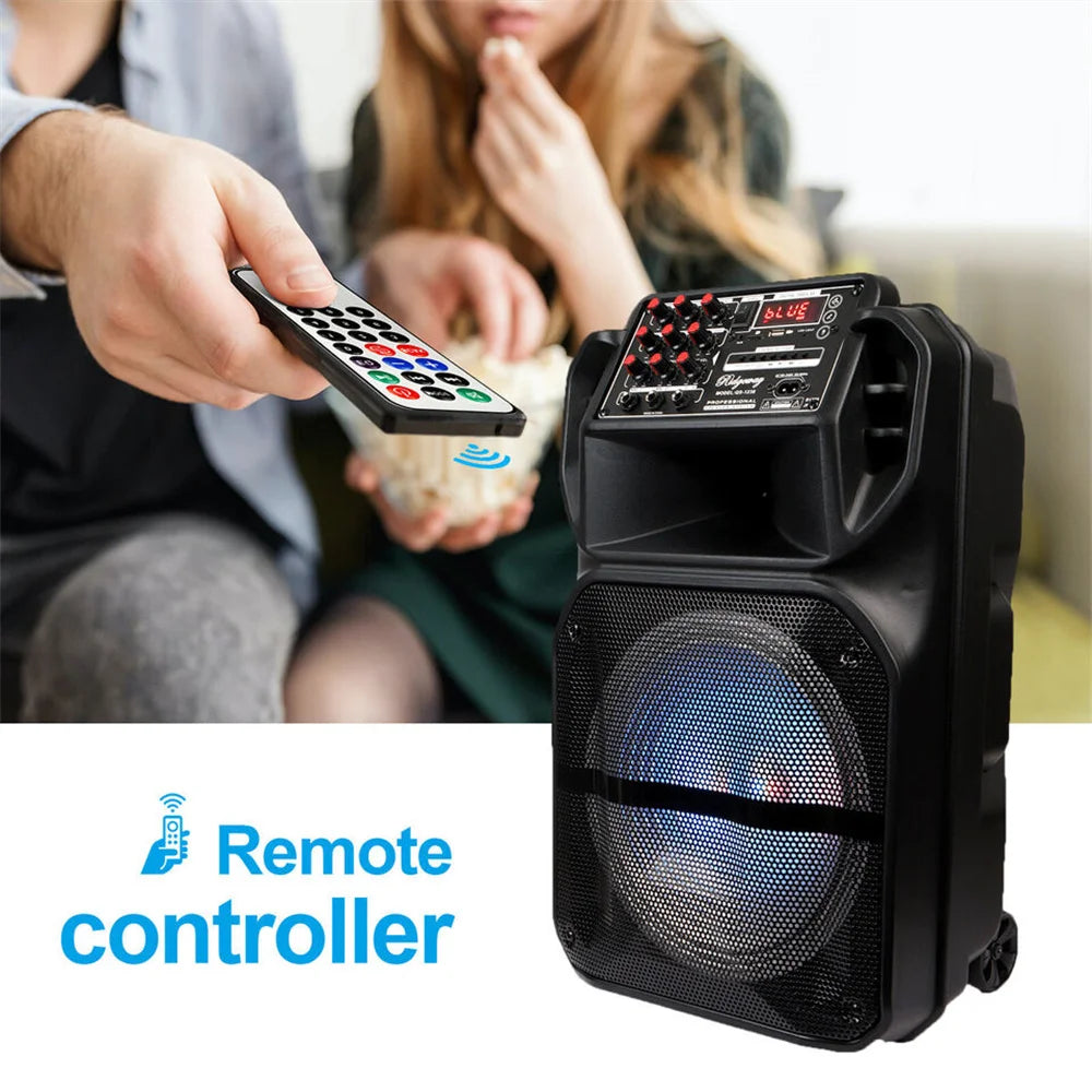 9000W Portable Bluetooth Speaker with 15' Subwoofer Heavy Bass Party System - AUX LED Light & Mic High Quality Karaoke Speaker