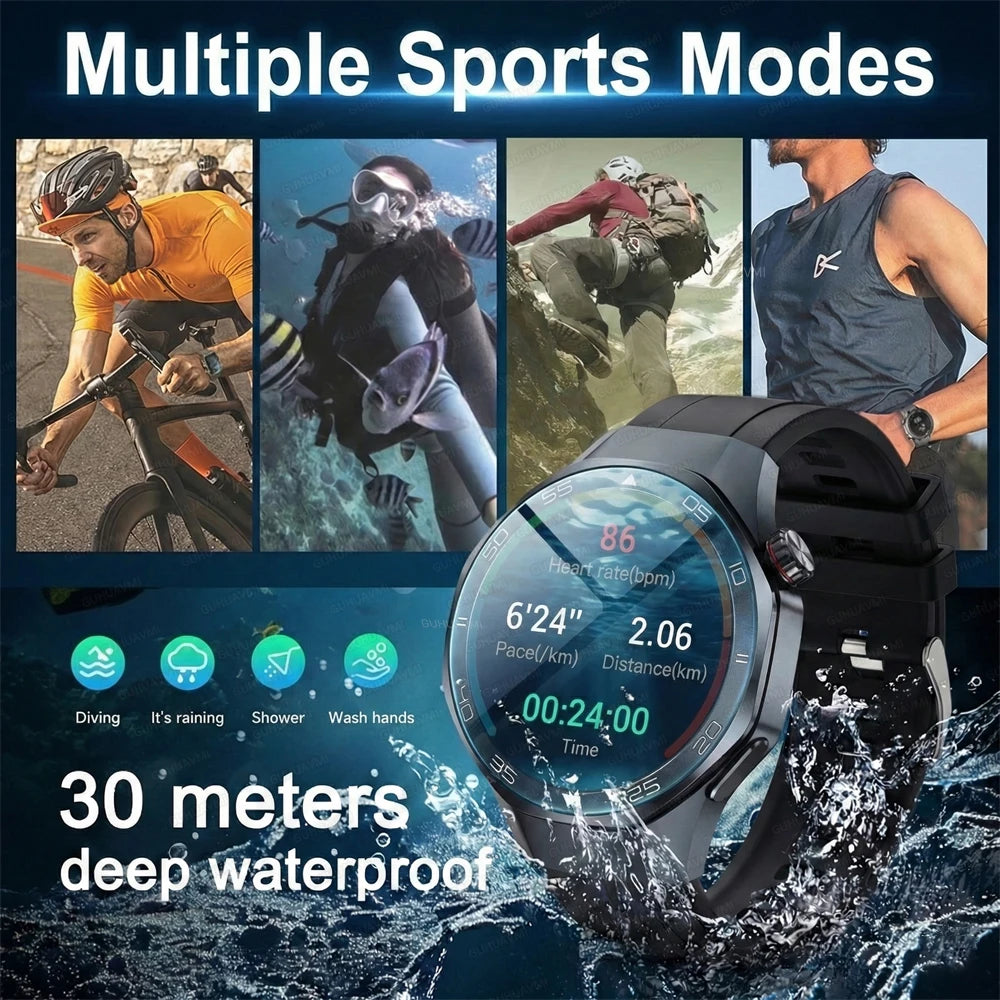 2026 New Luxury GPS Smart Watch Men Compass Altimeter 3ATM Waterproof Health Monitor Bluetooth Call Business Sports Smartwatch
