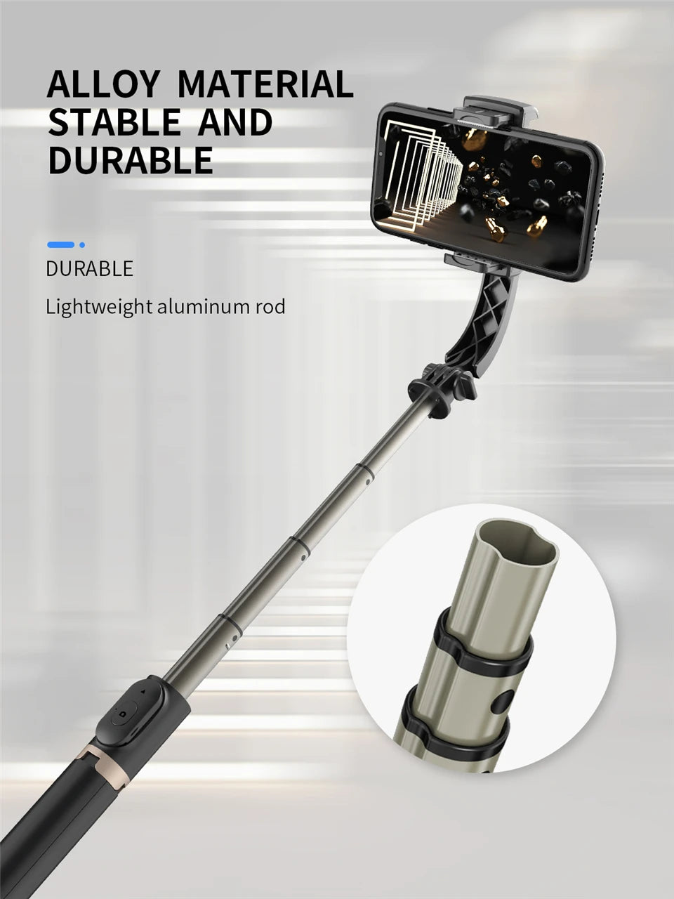 FANGTUOSI Mobile Video Stabilizer Bluetooth Selfie Stick Tripod Gimbal for Smartphone Live Streaming Vertical Shooting Bracket