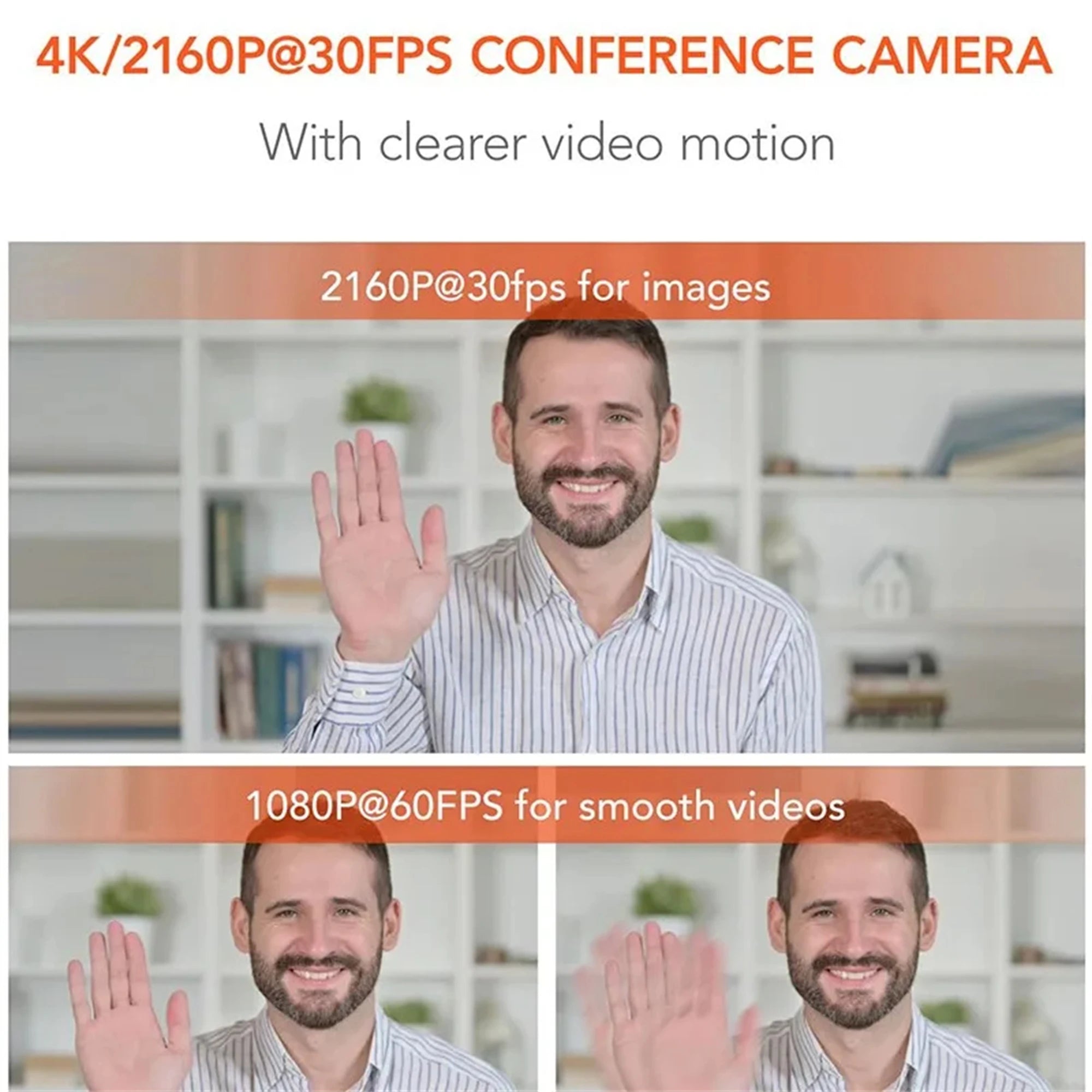 Nuroum 4K USB Webcam with Dual Microphones