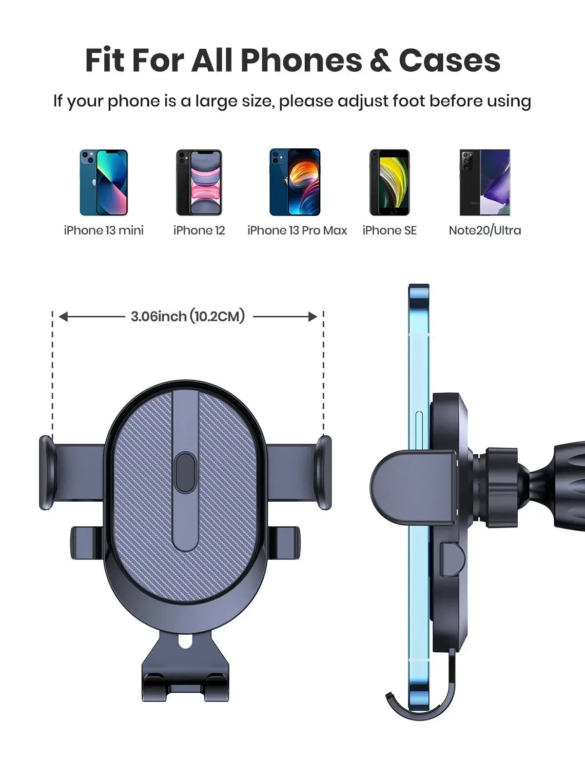 Universal Car Gravity Phone Holder Auto Clip Mount Air Vent Mobile Stand for All Phones - Eye-Friendly Plastic Car Bracket