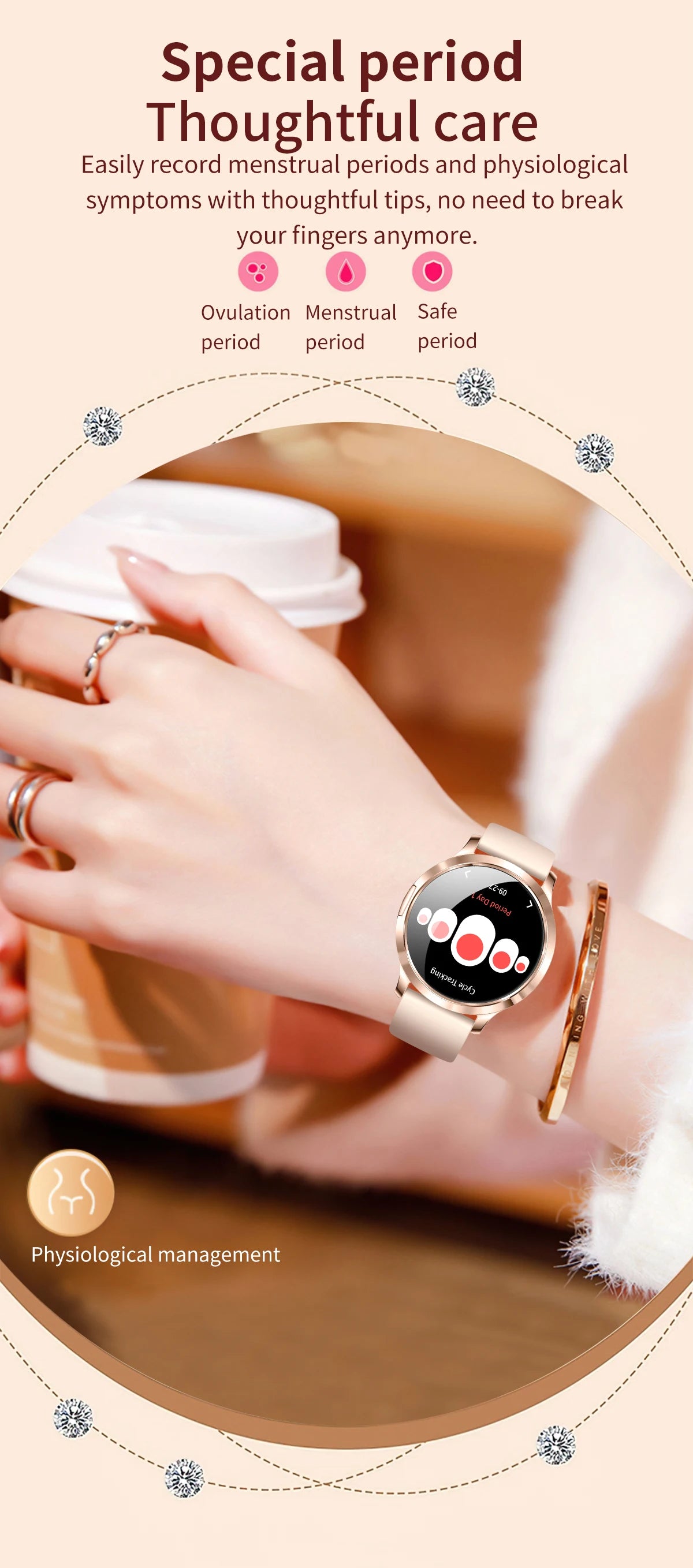 2025 New 1.32inch AMOLED Smart Watch Women GPS Trajectory Heart Rate Bluetooth Call Always Display Lady Smartwatches Men For IOS