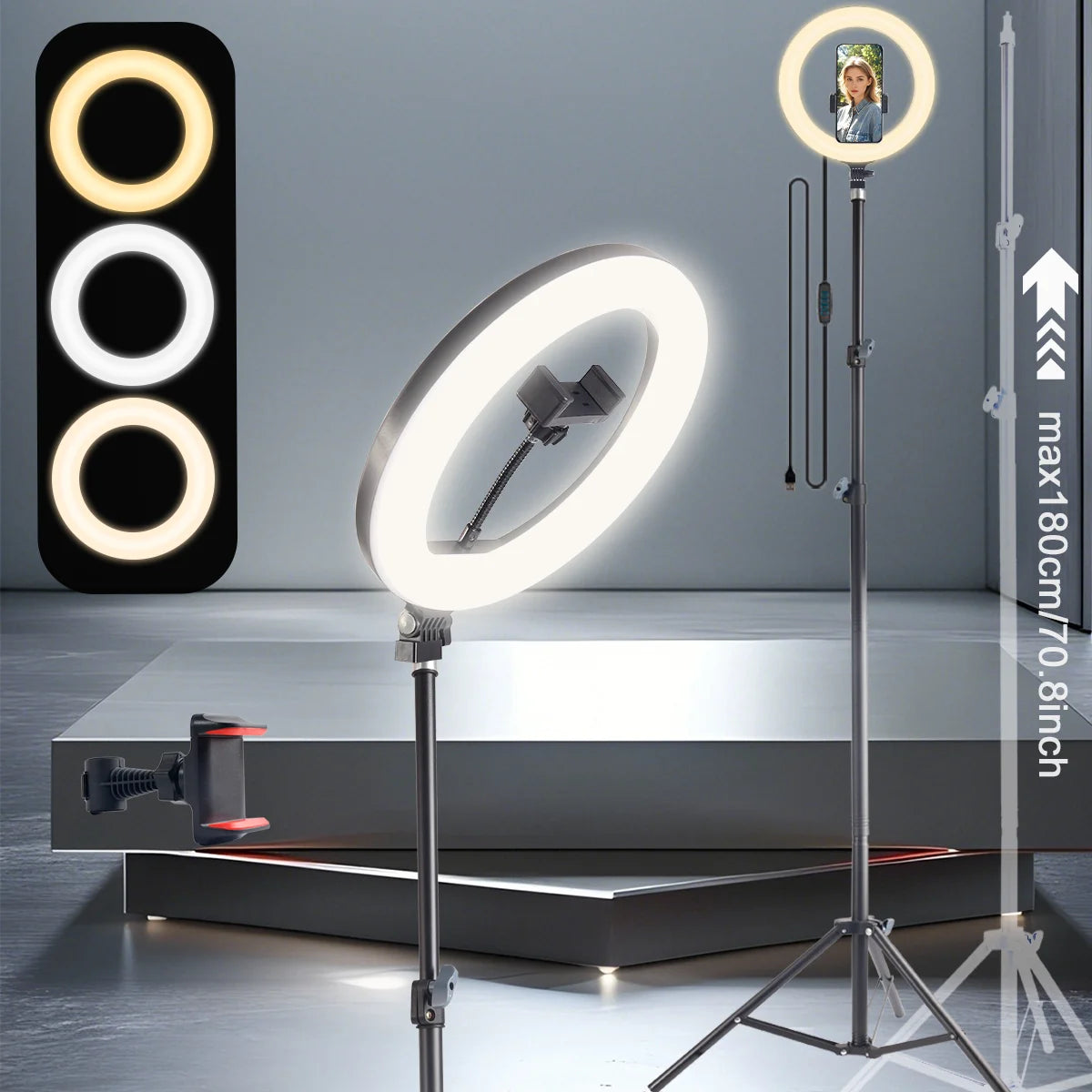 UEGOGO 10" Ring Light with 180cm Tripod