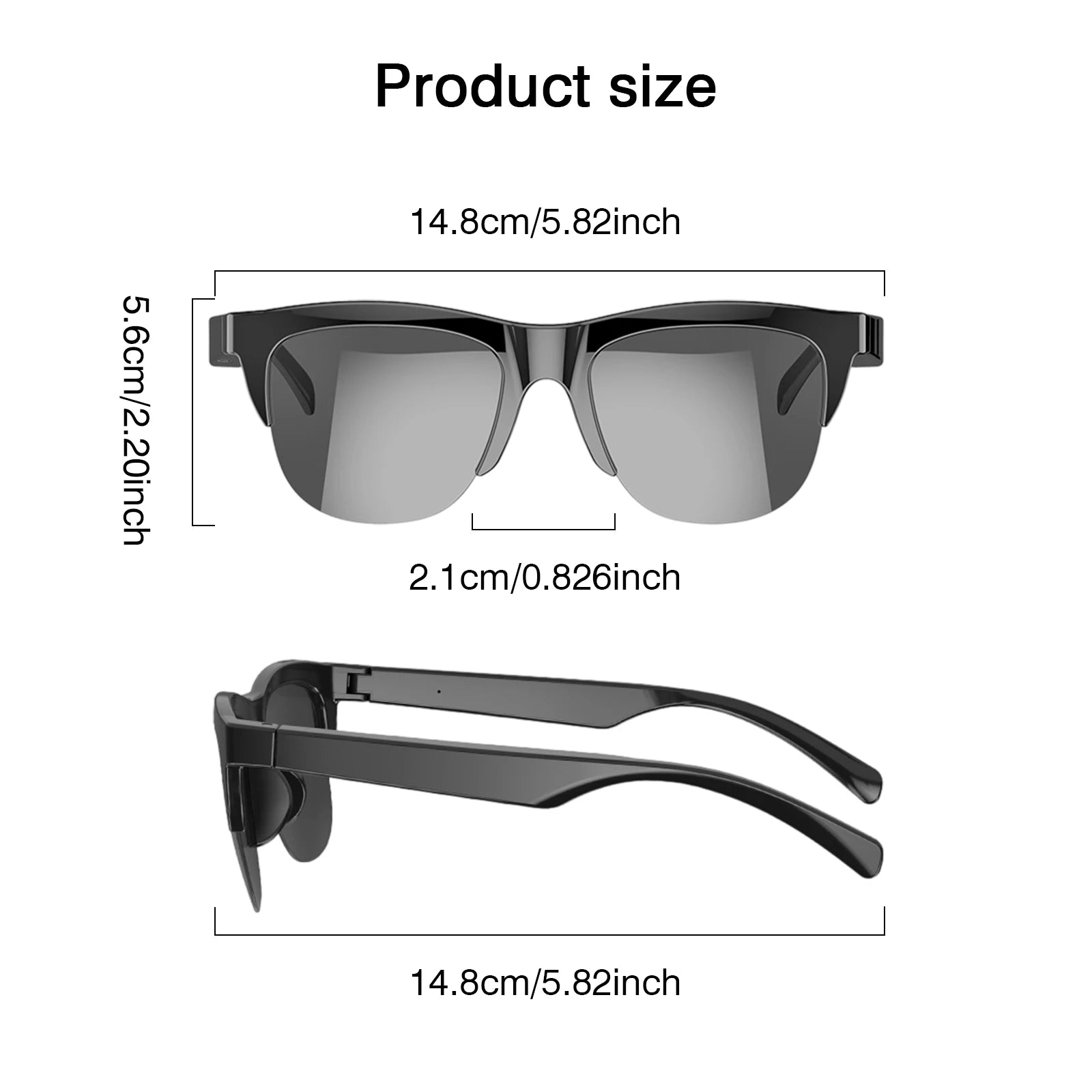 2025 Smart Glasses – Wireless Calls, Music Playback, Voice Assistant & Blue Light Blocking (Unisex)