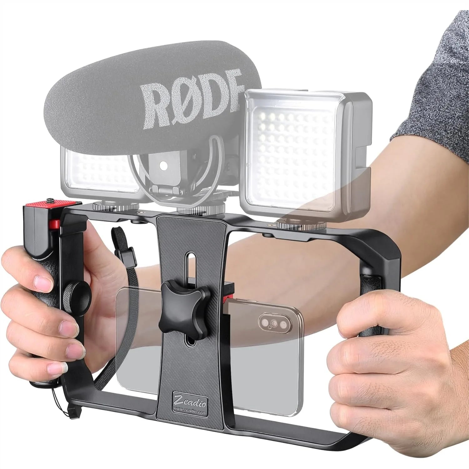 Smartphone Stabilizer Grip with Wireless Remote Shutter 3-Axis Handheld Video Rig for iPhone & Android - Bluetooth Controlled