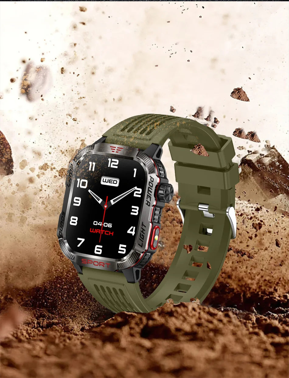 2026 Military Smart Watch with GPS Compass Waterproof Bluetooth Call Functionality And GPS Sport Tracker for Outdoor Activities