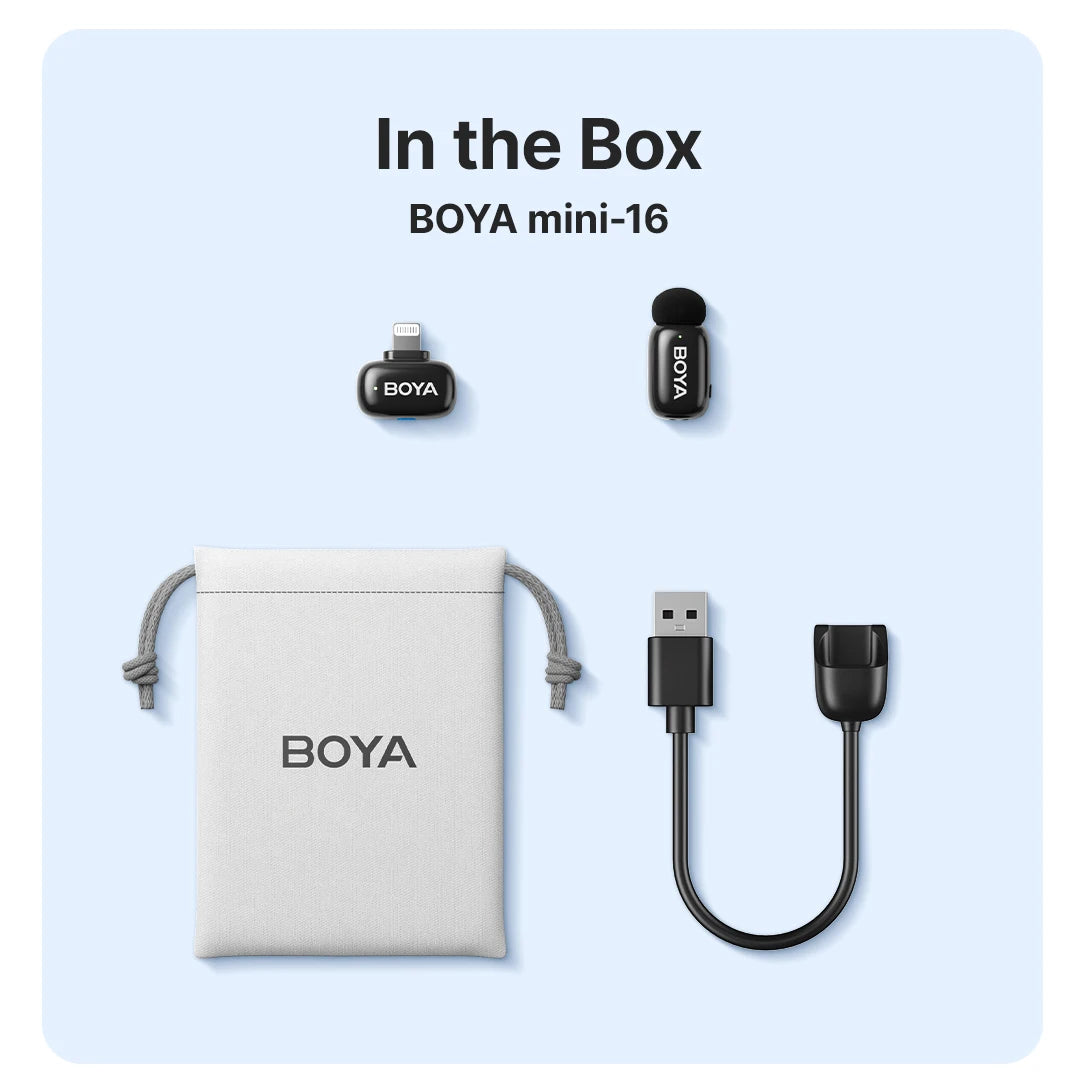 BOYA BOYA mini Wireless Lavalier Microphone for iPhone 15/16 Android USB-C Devices Noise Reduction for Video Recording Streaming