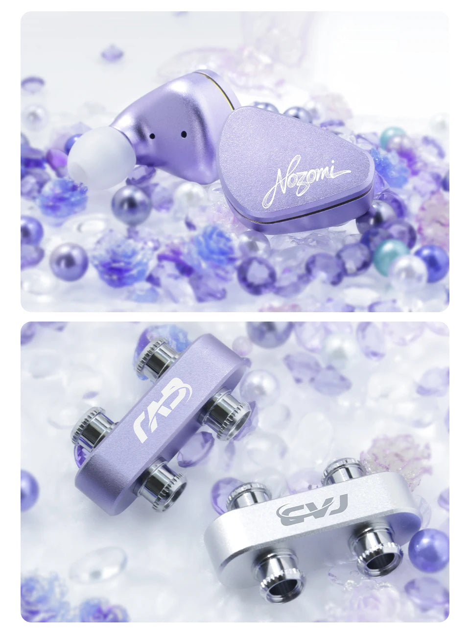 CVJ NOZOMI In-Ear Earphones 2DD+1PD New Planar 3 Unit HIFI Earbuds Interchangeable Panel Nozzle (Anime Collaboration)
