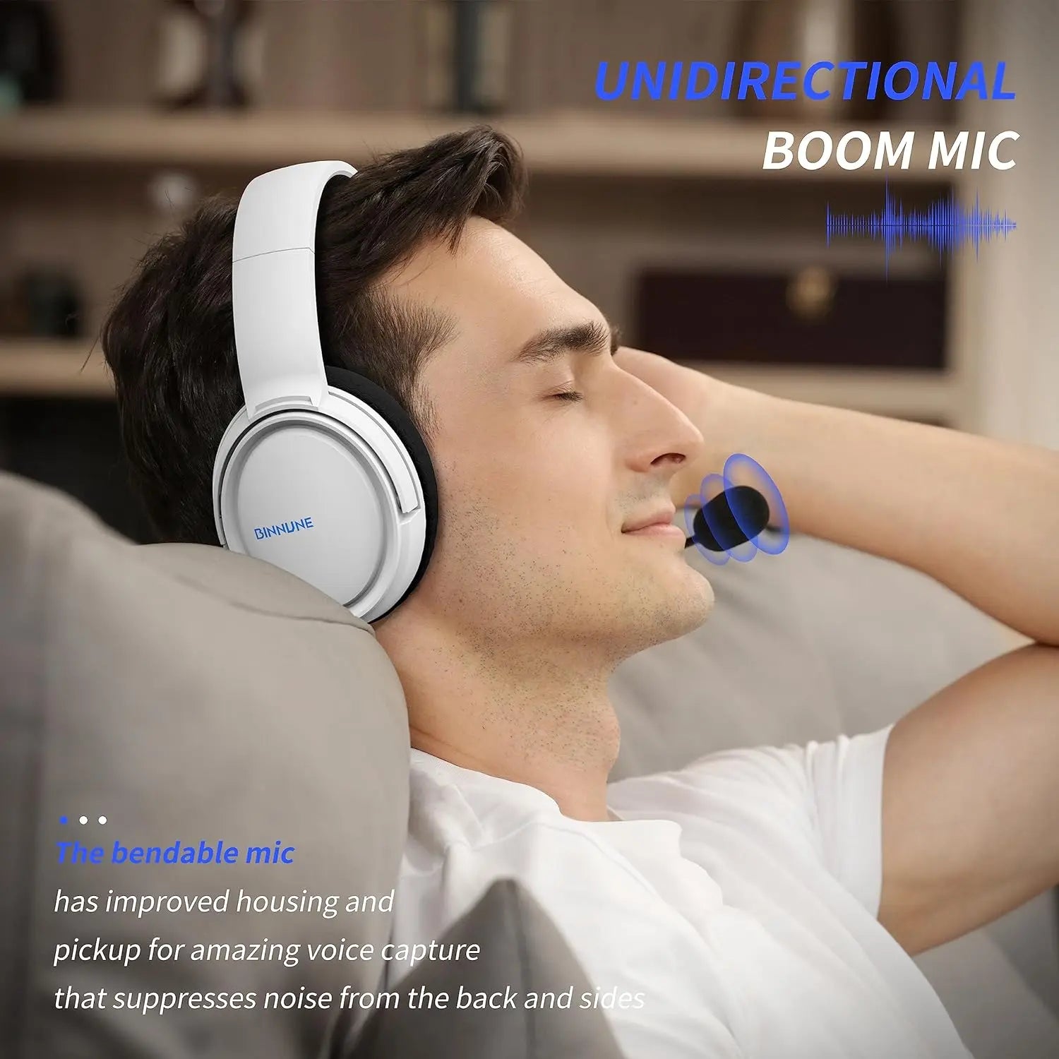 BINNUNE Gaming Headset with Microphone, Wired Gaming Headphones for PS5 PS4 Xbox Series X|S Xbox One PC Nintendo Switch, Noise Cancelling, Stereo Sound