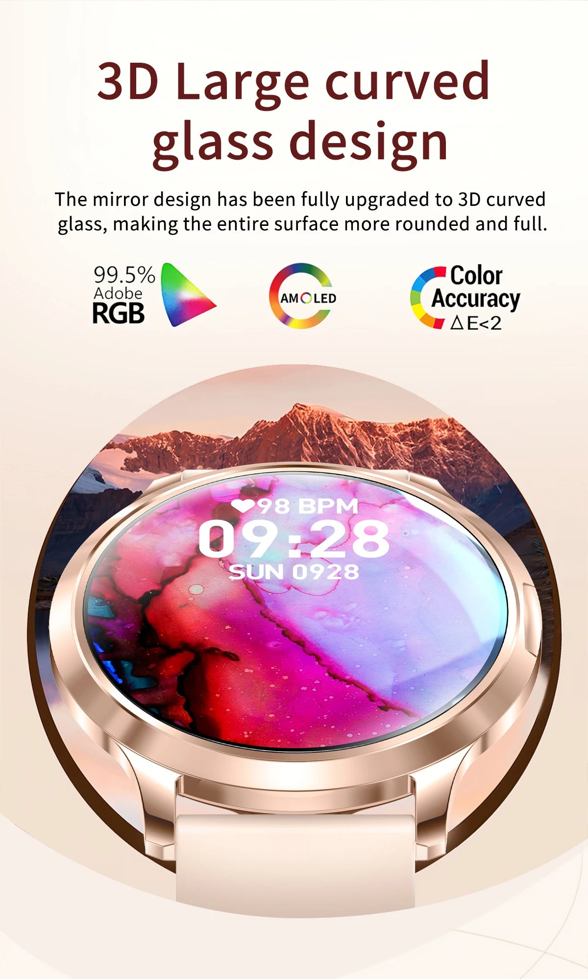 2025 New 1.32inch AMOLED Smart Watch Women GPS Trajectory Heart Rate Bluetooth Call Always Display Lady Smartwatches Men For IOS