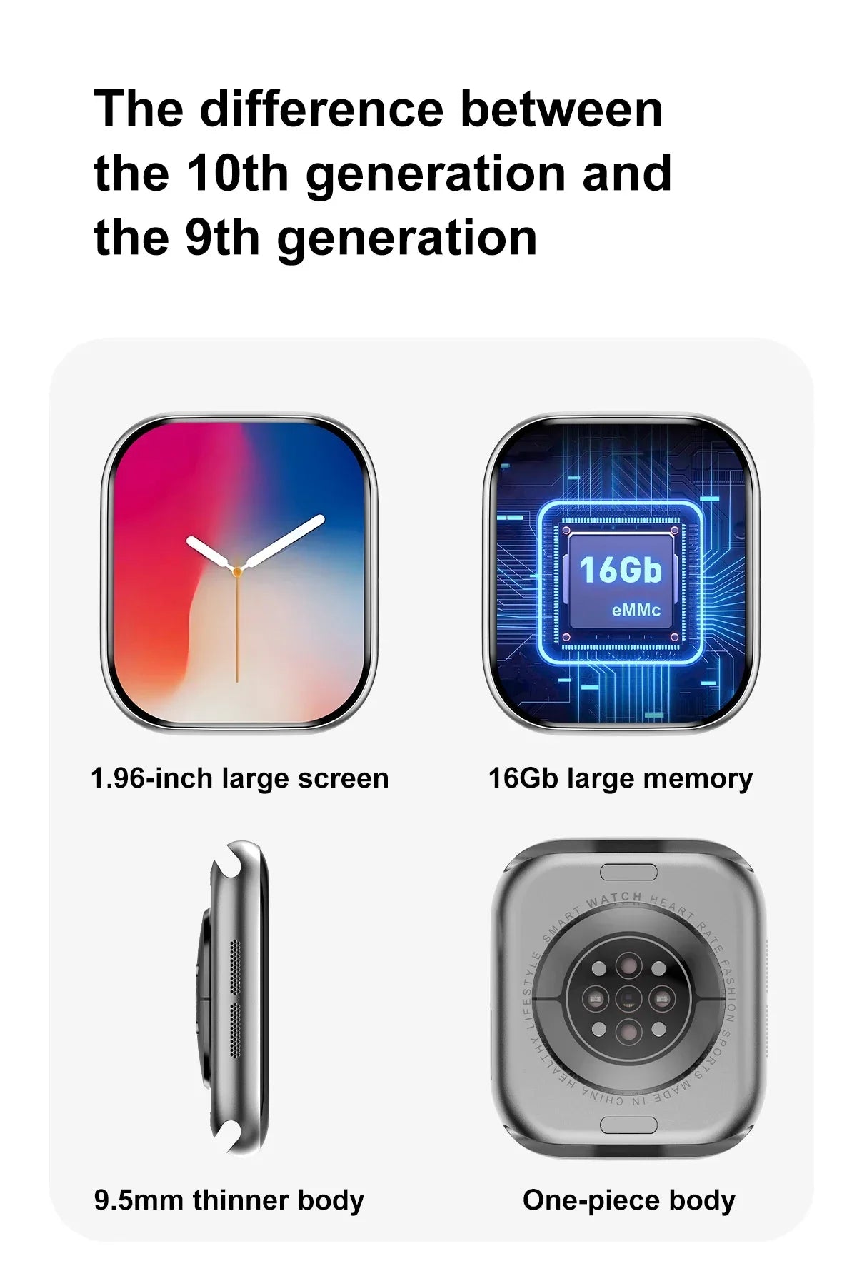 2025 New Original for Apple DT Watch 10 Smart Watch Men AMOLED 4GB Memory Music 3D Surround BT Call Waterproof smart watch Woman