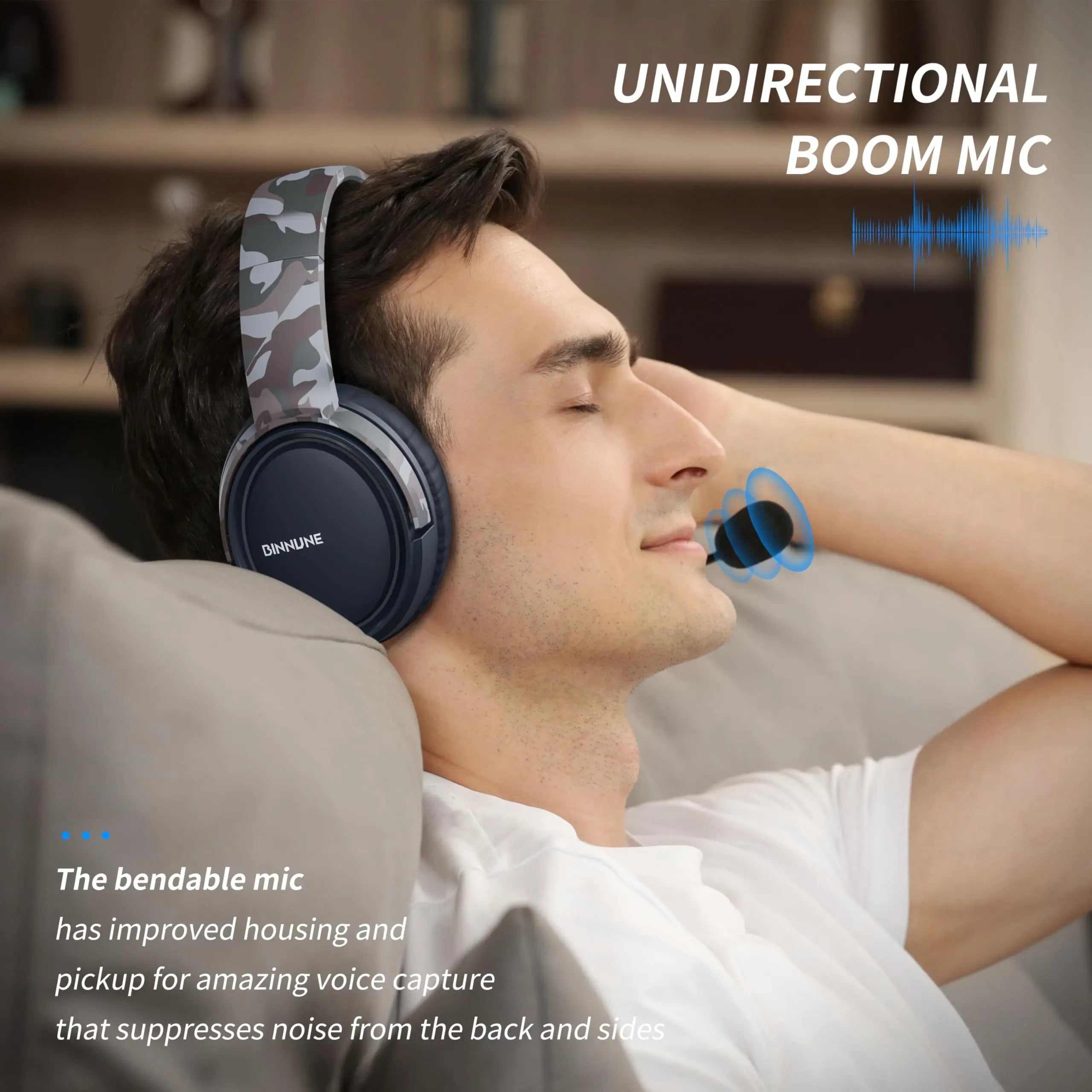 BINNUNE Gaming Headset with Microphone, Wired Gaming Headphones for PS5 PS4 Xbox Series X|S Xbox One PC Nintendo Switch, Noise Cancelling, Stereo Sound