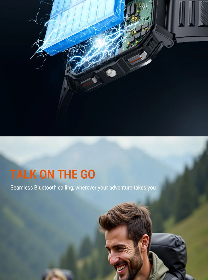 2025 New W70 Pro Outdoor Smartwatch 900mAh 2.01'' TFT HD Screen Waterproof Women Men Watches with Emergency Lighting Compass