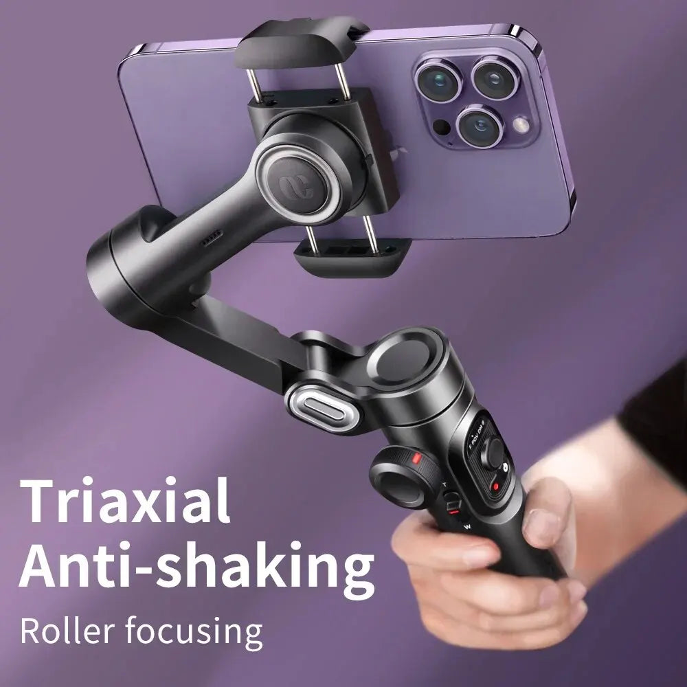AOCHUAN 3-Axis Handheld Gimbal Stabilizer SmartXE for iPhone Android AI Face Tracking TikTok Vlog Smartphone Camera Stabilizer