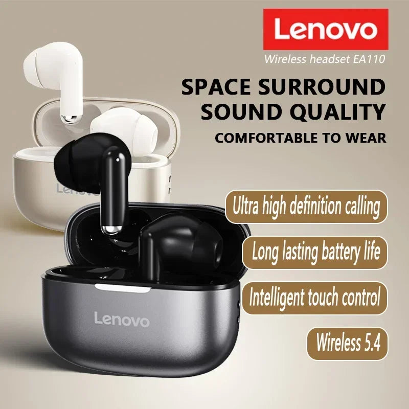 Lenovo EA110 TWS Gaming Earphone ENC High-definition Calling Bluetooth Headphones Noise Reduction 200mAh HD Voice Sports Earbuds
