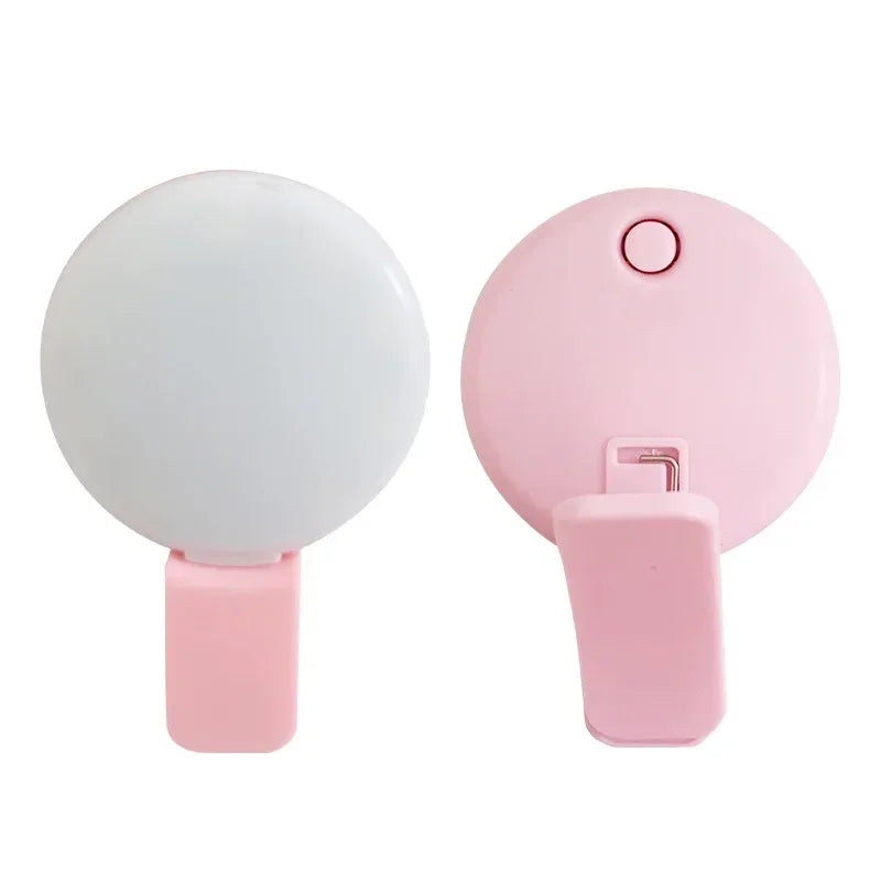 Portable Mini LED Selfie Ring Light for Mobile Phone with Three Stop Dimming Circle Photography Clip Durable Fill Light for All Mobiles