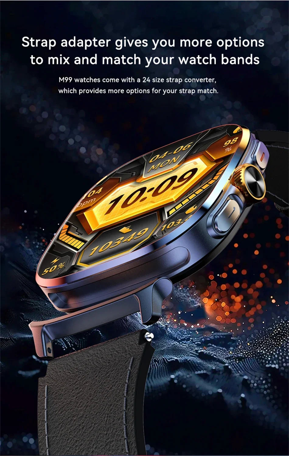 4G/5G Smartwatch 2.4 Inch HD AMOLED Screen 190° Rotary Camera GPS WiFi Android 10.0 Smart Watch with Heart Rate & Sleep Tracker