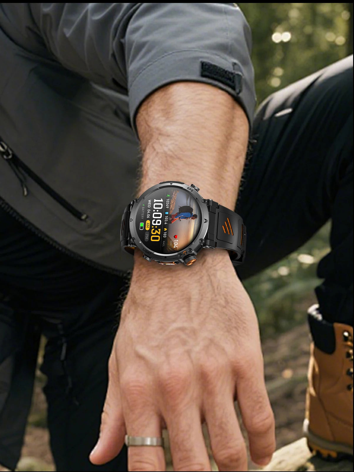 2026 New Military GPS Sports Smart Watch Men Compass 3ATM Waterproof Swim Fitness Tracker AMOLED HD SmartWatches 850Mah Battery