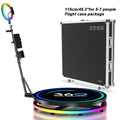 360 Photo Booth Rotating Platform with RGB Ring Light – Selfie Spinner Photobooth for Parties, Weddings & Events, Flight Case Included