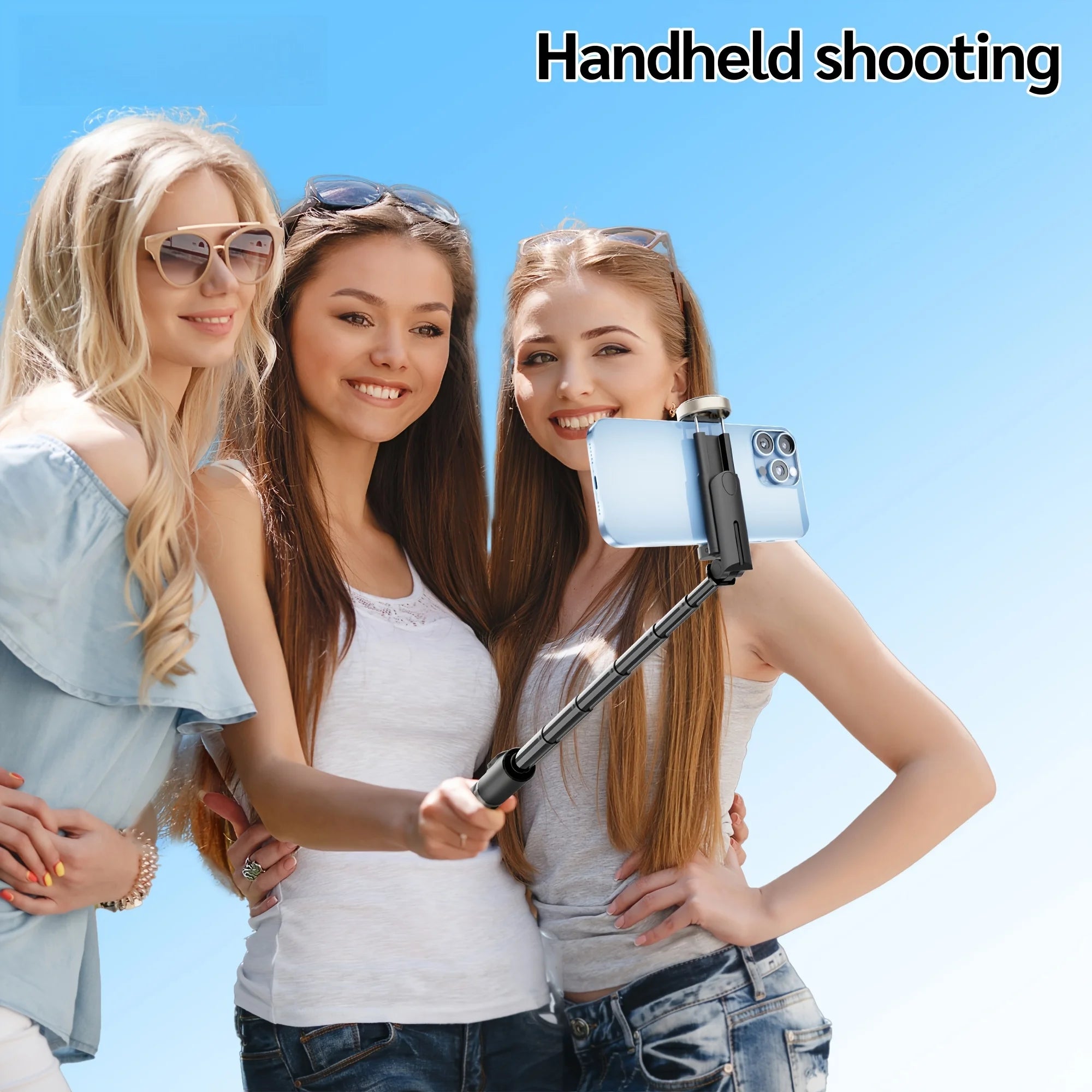70'' Extendable Selfie Stick Tripod with Ring Light & Bluetooth Remote for Vlogging Live Travel iPhone/Android Extendable Phone Stand