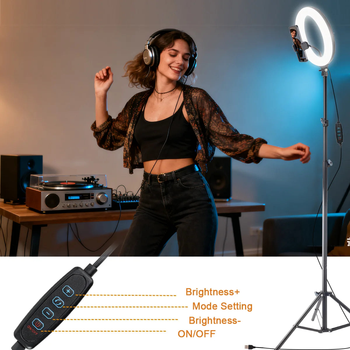 UEGOGO 10" Ring Light with 180cm Tripod
