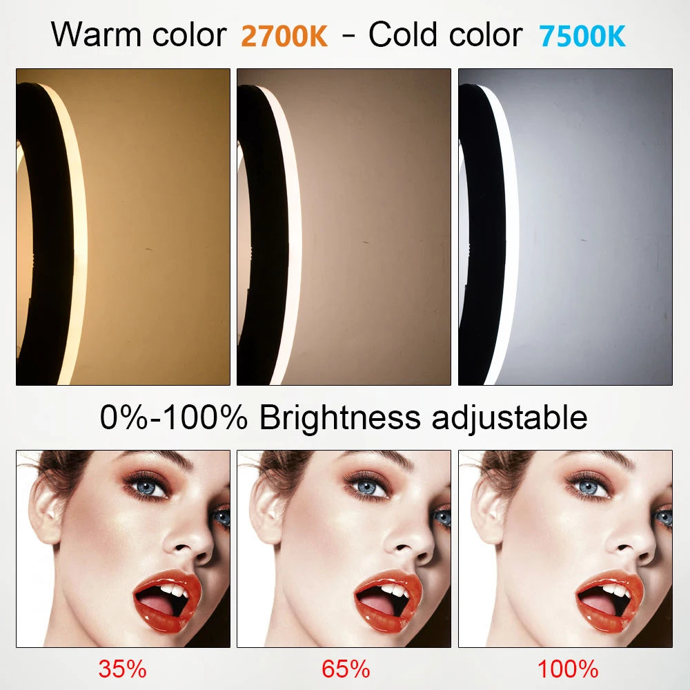 18inch FE480 96W LED Ring Light with Tripod And Remote Control Bi-color Video Lamp for Makeup Beauty Salon Photography Studio