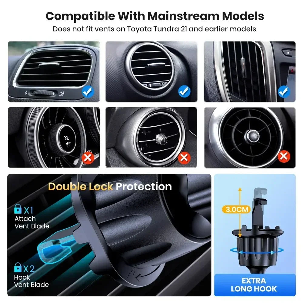 Universal Car Gravity Phone Holder Auto Clip Mount Air Vent Mobile Stand for All Phones - Eye-Friendly Plastic Car Bracket