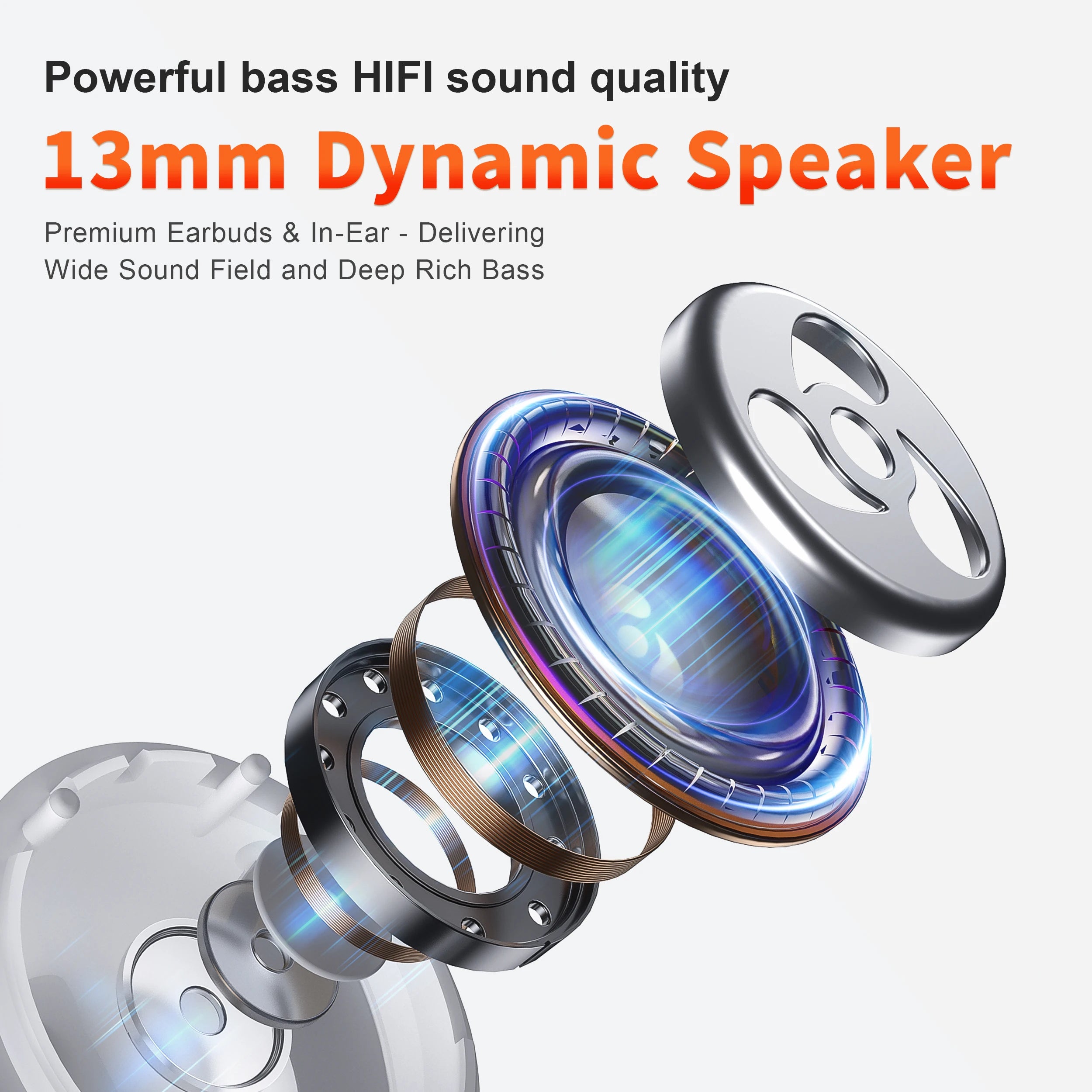 Wireless Earphones QERE E28 NEW TWS Bluetooth 5.3 HD Microphone HIFI Headphone 13mm Driver Low Latency gaming waterproof Earbud