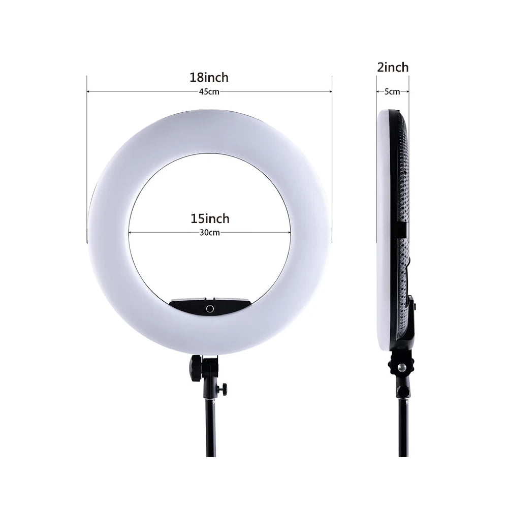 18inch FE480 96W LED Ring Light with Tripod And Remote Control Bi-color Video Lamp for Makeup Beauty Salon Photography Studio
