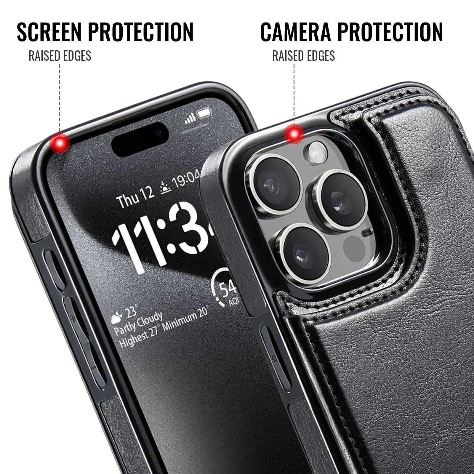 WeFor PU Leather Flip Wallet Case for iPhone X–16