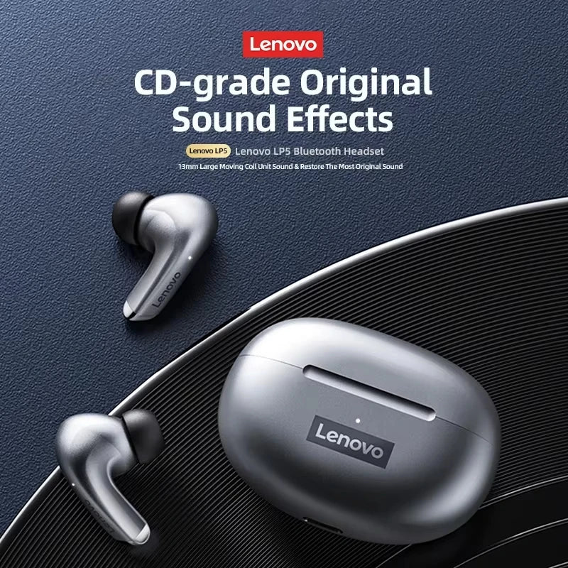 Original Lenovo LP5 TWS Wireless Bluetooth Earphone Long Battery Life Sports Headphone Dual Mode Gaming HD Call Headset With Mic