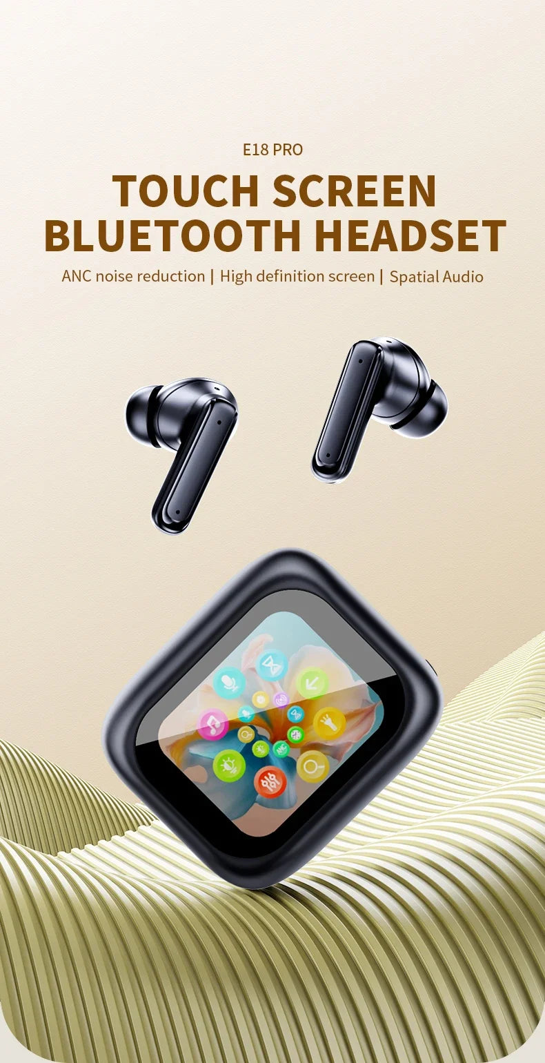 Wireless earbuds E18pro Bluetooth 5.4 Headphones ANC In Ear Gaming Headset Noise Reduction TWS Earphones Touch Control Wit Mic