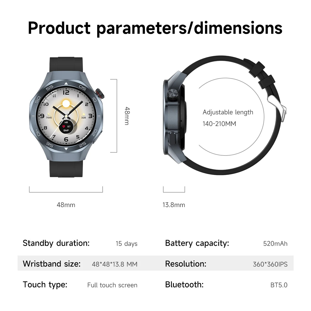 2026 New Luxury GPS Smart Watch Men Compass Altimeter 3ATM Waterproof Health Monitor Bluetooth Call Business Sports Smartwatch