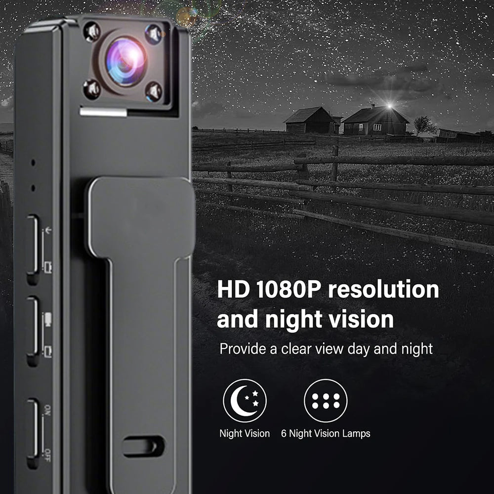 1080P Mini Body Camera with Audio & Video – Thumb Size Wearable Action Cam, Hands‑Free Waterproof Portable Camcorder