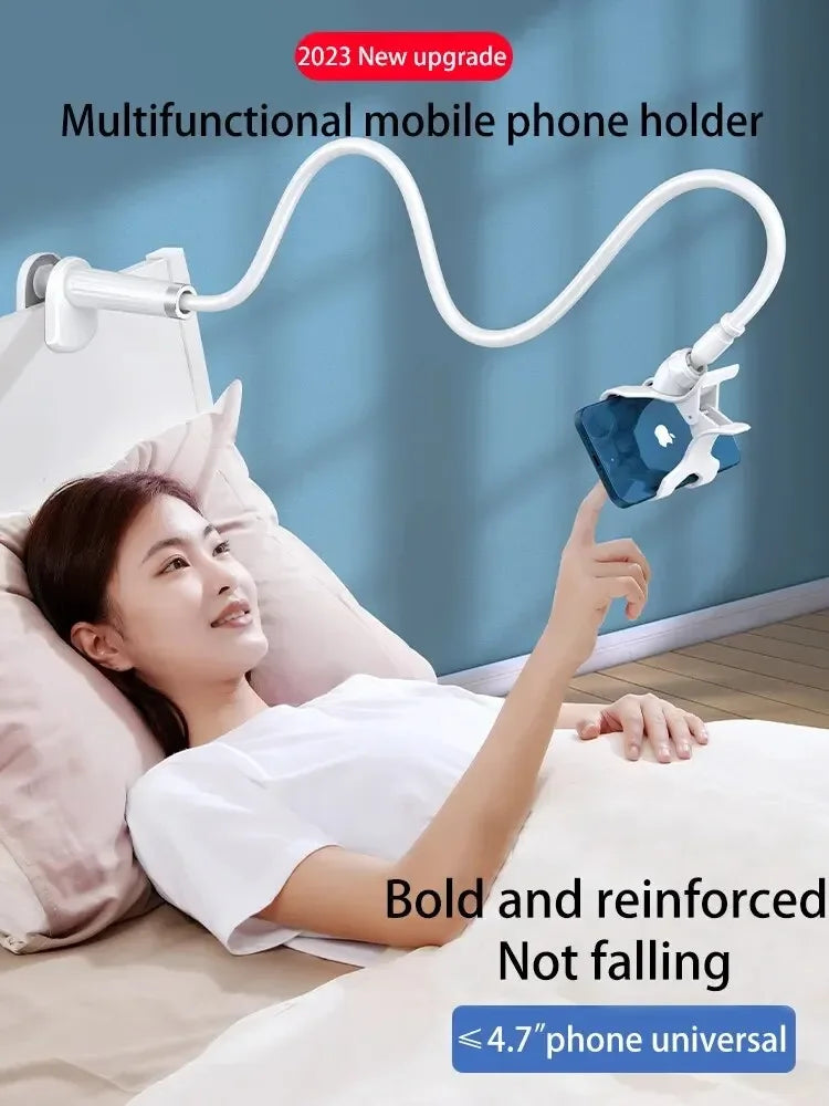 Flexible Gooseneck Phone Holder Lazy Bedside Desktop Clamp Bracket with Long Arm And Handle for Overhead Live Streams