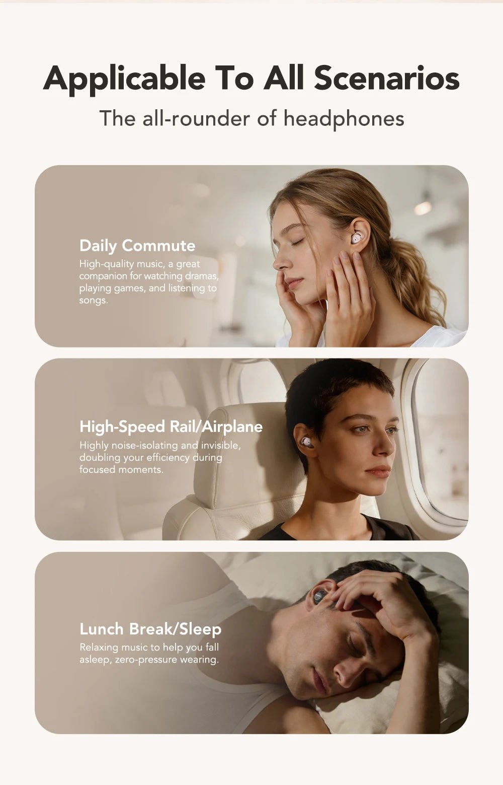 Noise Reduction Wireless Bluetooth Earphones MINISO MS217  Earbuds 50Hrs Playback Comfortable AI Translation for 150+ Languages