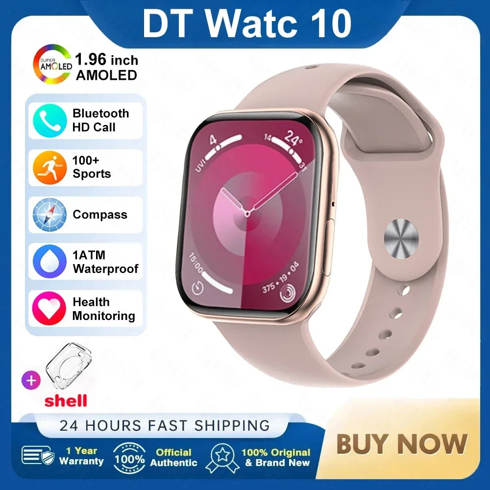2025 New Original for Apple DT Watch 10 Smart Watch Men AMOLED 4GB Memory Music 3D Surround BT Call Waterproof smart watch Woman