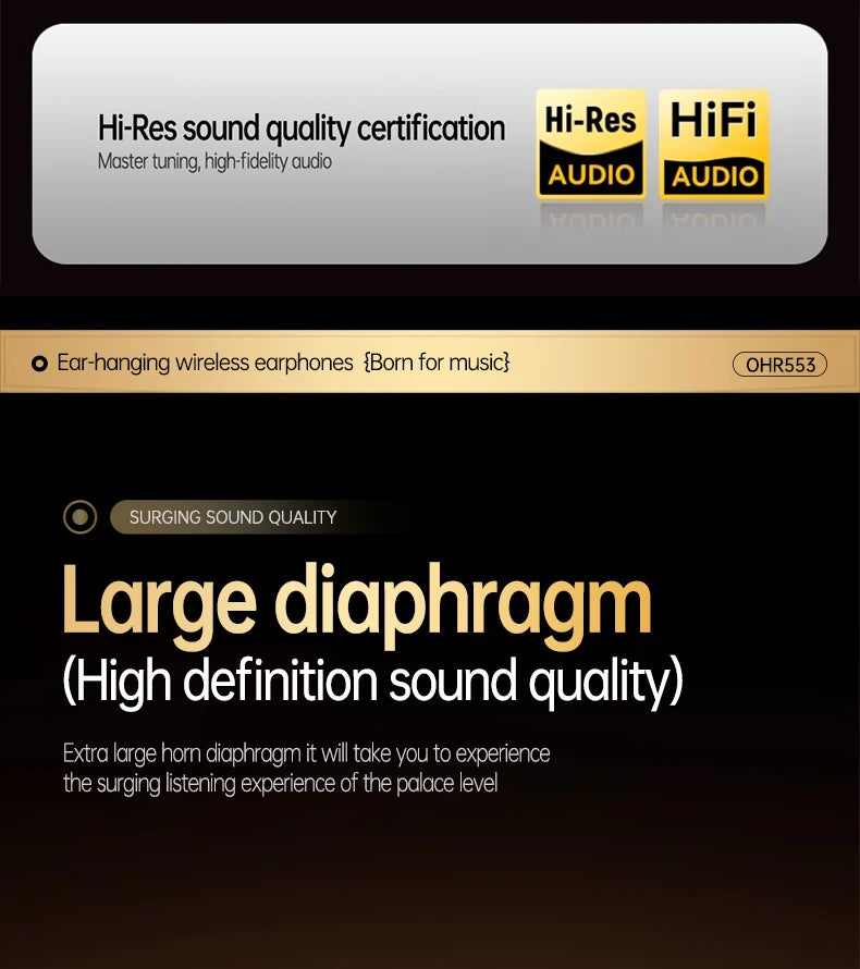 [Official Acer Product] Ohr553 Wireless Bluetooth Earphones with Earhook Design, Ows Design, Hd Calls, Comfortable Wear, Suitable for Sports and Running, Compatible with Mobile Phones, Tablets, and Laptops