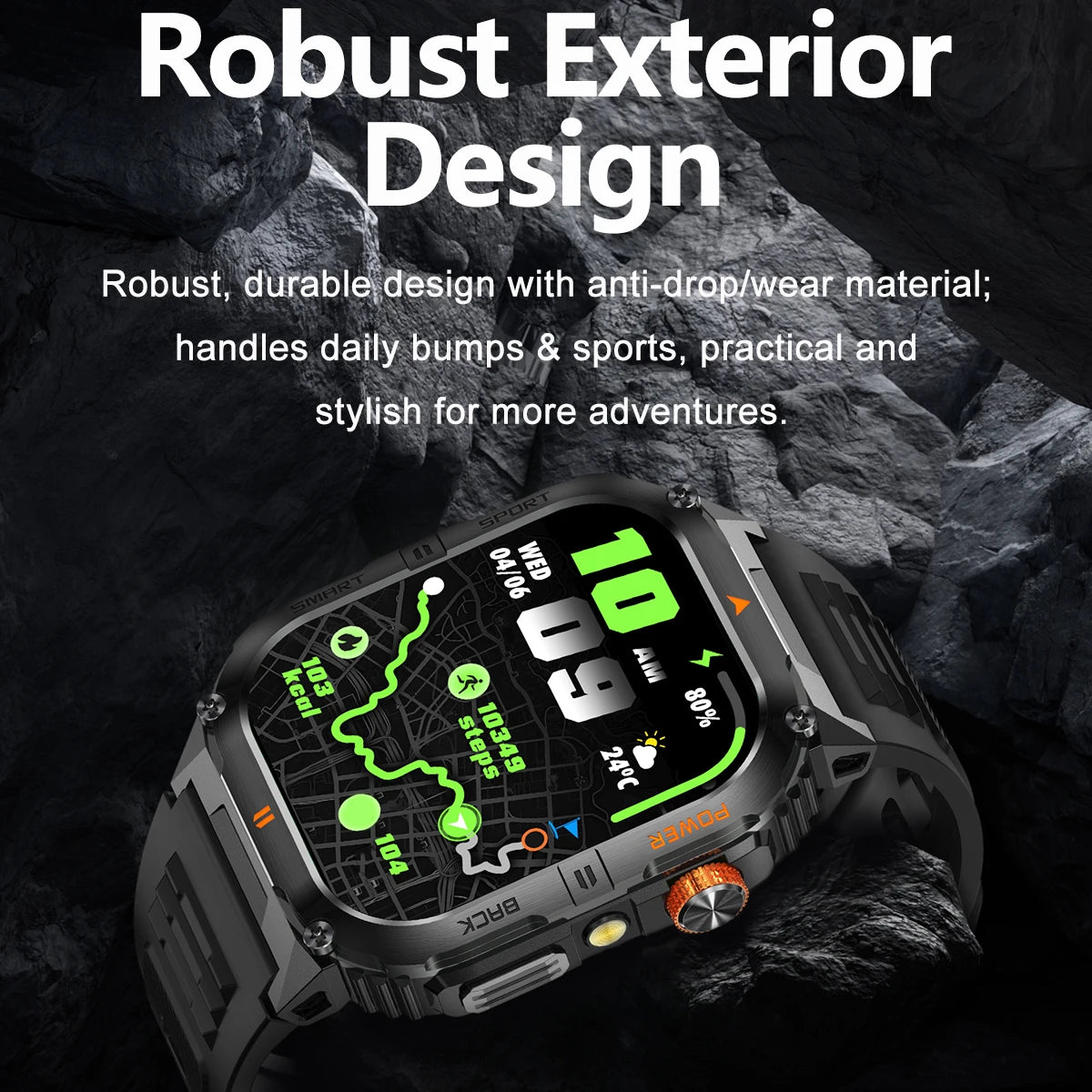 2026 New Smart Watch 2.00inch HD Display Bluetooth Call LED Flashlight Multiple Sports Modes Pedometer Men's Sports Smartwatch