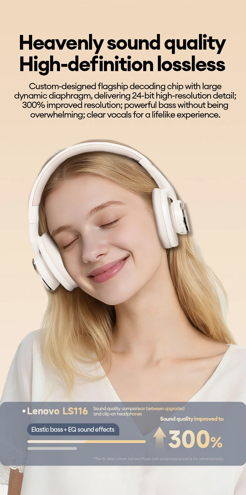 Original Lenovo LS116 Open-Ear Bluetooth 6.0 Earphone Wireless Stereo Headphones Gaming & Sports Foldable Long Battery Mic Gifts