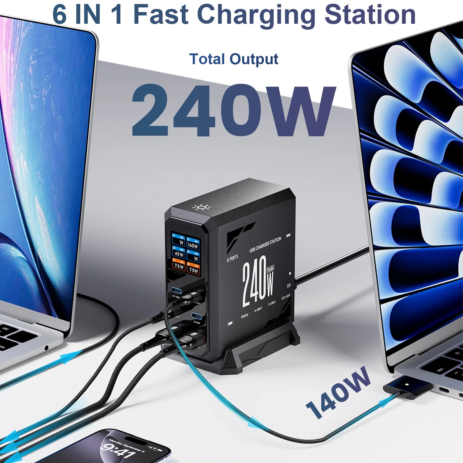 ASOMETECH 240W GaN Desktop Charger Station