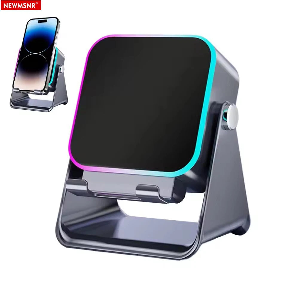 5 in 1 Wireless Induction Speaker with RGB Lights HIFI Sound Portable Bluetooth Phone Holder 8 Modes Auto-Induction Christmas Gift